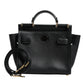 Dolce & Gabbana Black Brown Leather Top Handle Sicily Crossbody Bag