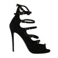 Dolce & Gabbana Chic Black Suede Ankle Strap Heels