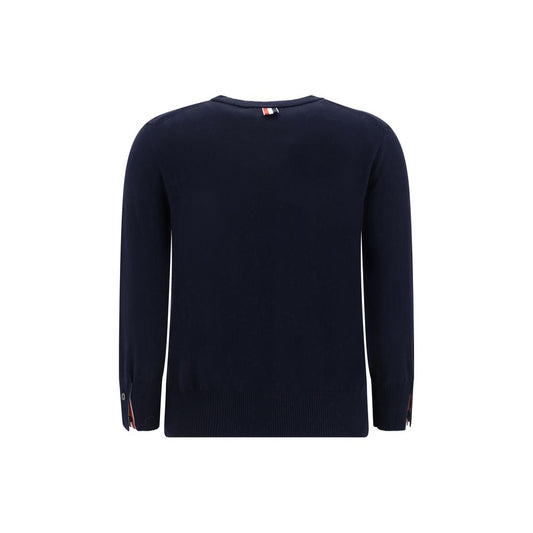 Thom Browne White bands crew neck Sweater