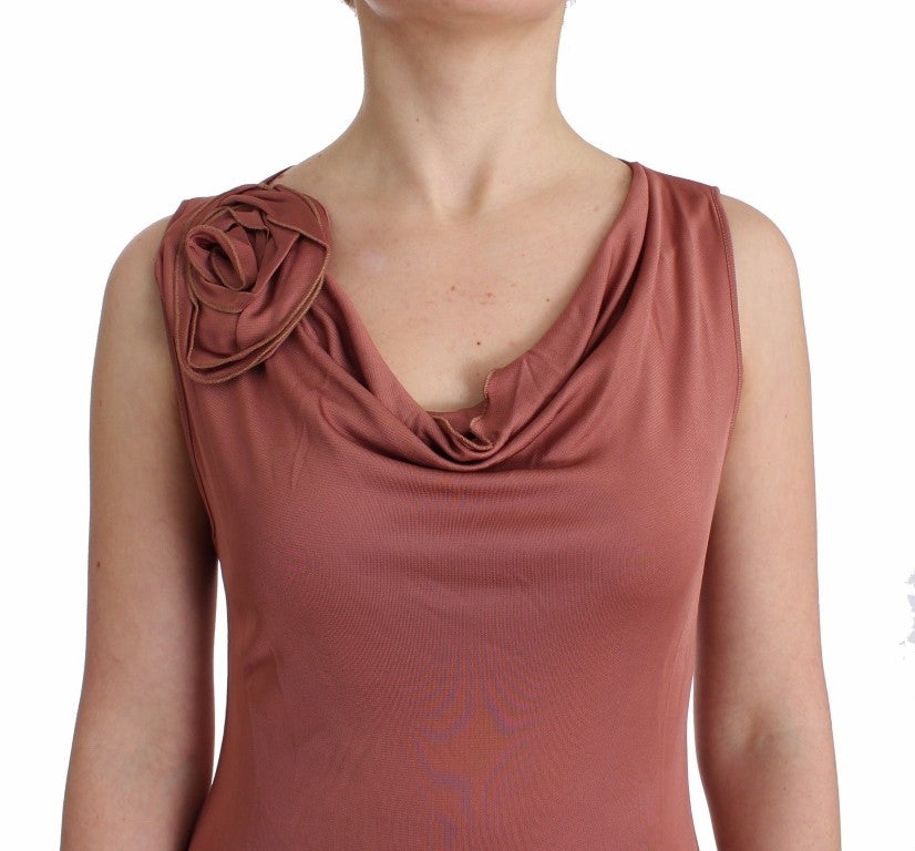 John Galliano Elegant Pink Sleeveless Logo Top