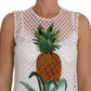 Dolce & Gabbana Chic Pineapple Applique Midi Shift Dress