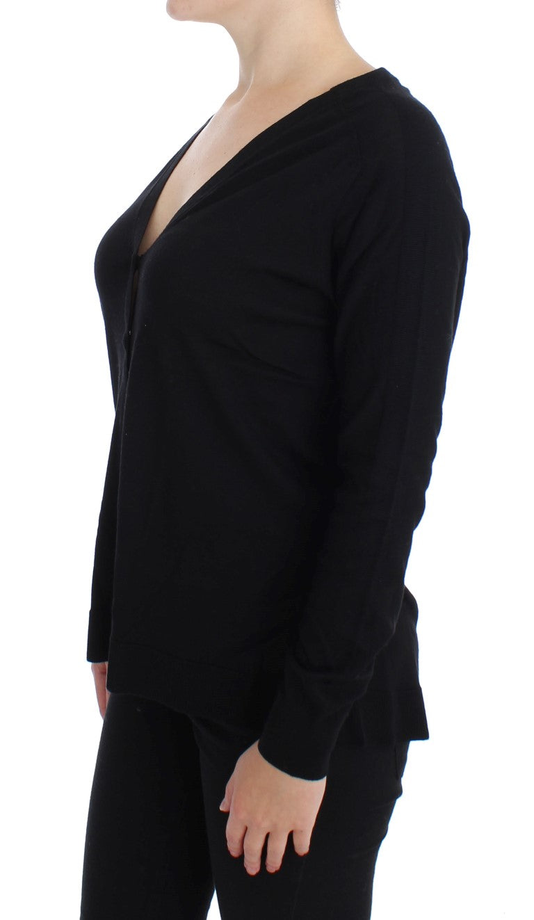 Dolce & Gabbana Elegant Black Wool Cardigan Sweater