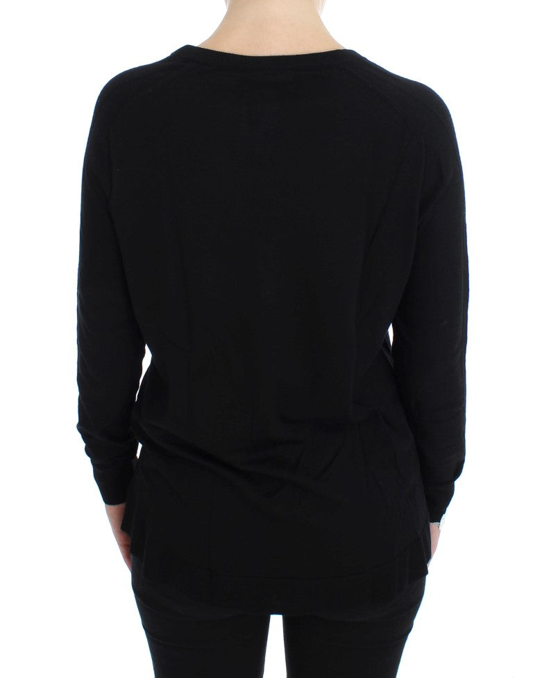 Dolce & Gabbana Elegant Black Wool Cardigan Sweater