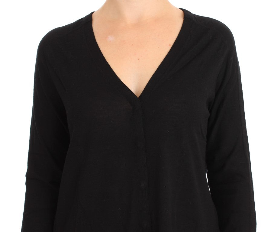 Dolce & Gabbana Elegant Black Wool Cardigan Sweater