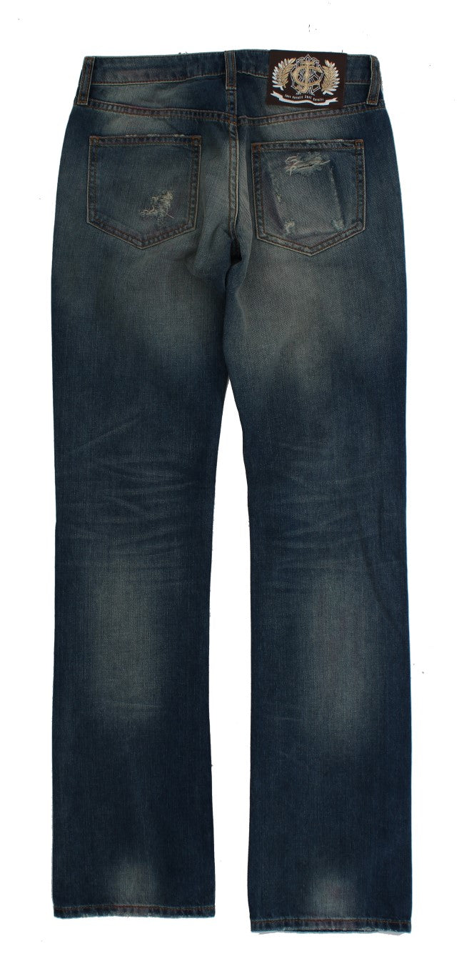 Cavalli Slim Skinny Flare Blue Wash Jeans