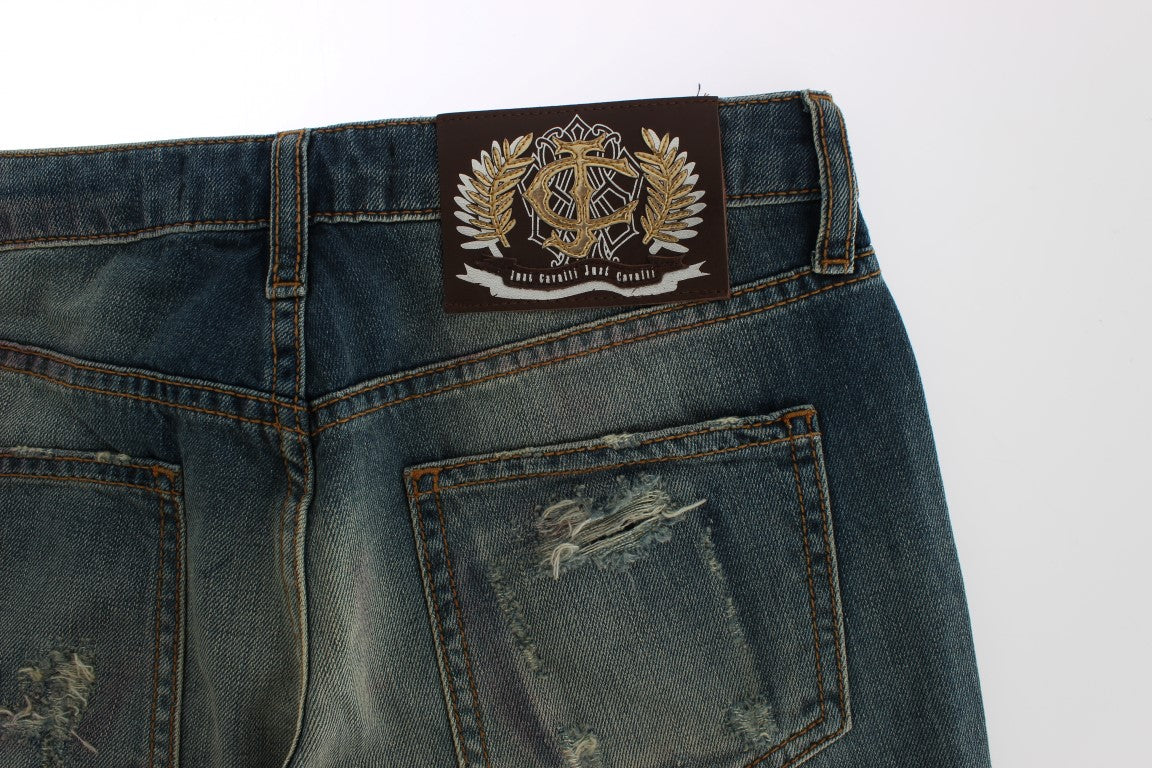 Cavalli Slim Skinny Flare Blue Wash Jeans