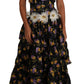 Dolce & Gabbana Elegant Floral Silk Maxi Dress with Embellishments