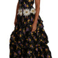 Dolce & Gabbana Elegant Floral Silk Maxi Dress with Embellishments