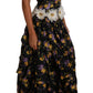 Dolce & Gabbana Elegant Floral Silk Maxi Dress with Embellishments