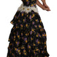 Dolce & Gabbana Elegant Floral Silk Maxi Dress with Embellishments