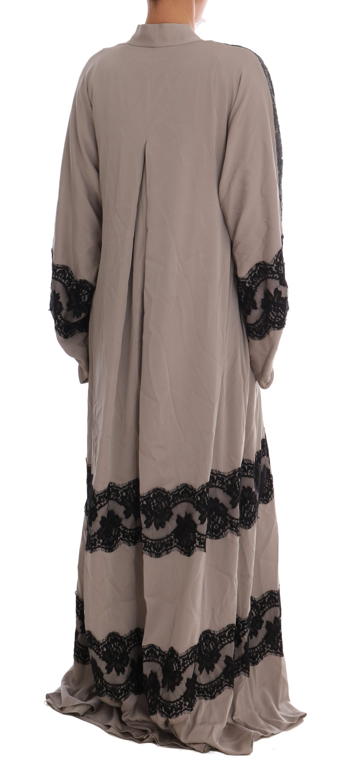 Dolce & Gabbana Elegant Cape Kaftan Dress in Gray