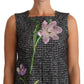 Dolce & Gabbana Houndstooth Floral Appliqué Shift Dress