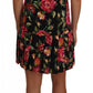 Dolce & Gabbana Elegant Floral Sheath Dress with Crystal Buttons