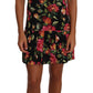 Dolce & Gabbana Elegant Floral Sheath Dress with Crystal Buttons