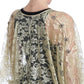 Dolce & Gabbana Golden Floral Lace Kaftan Sundress