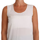 Dolce & Gabbana Elegant Sleeveless White Silk Blouse Top