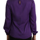 Dolce & Gabbana Enchanted Purple Silk Crystal Blouse