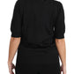 Dolce & Gabbana Elegant Black Cashmere Sequin Collar Top