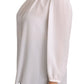 Dolce & Gabbana Elegant White Silk Longsleeve Top