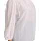 Dolce & Gabbana Elegant White Silk Longsleeve Top