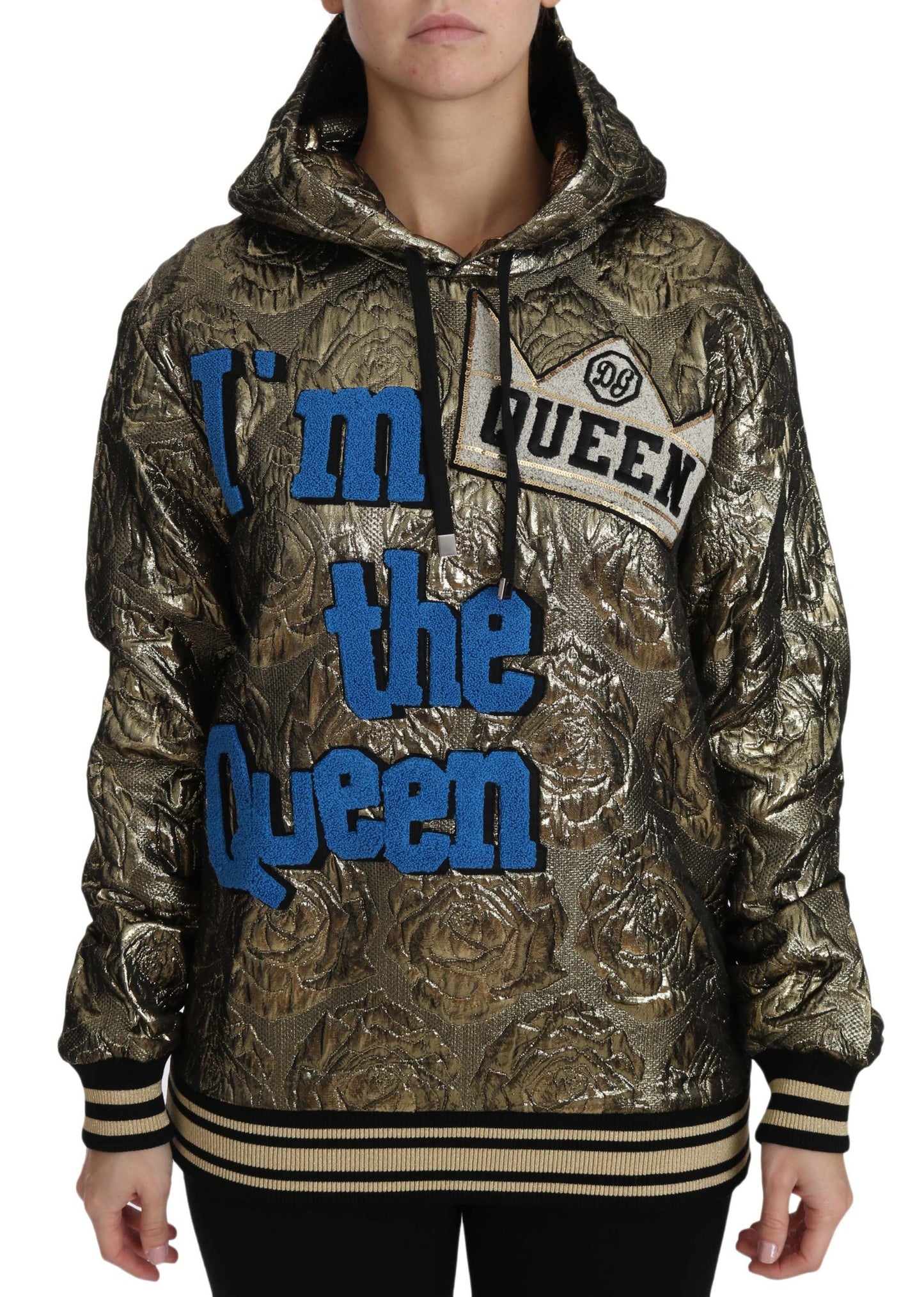 Dolce & Gabbana Im The Queen Multicolor Hoodie Sweatshirt