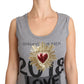 Dolce & Gabbana Sequined Heart Tank Top in Gray