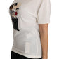 Dolce & Gabbana Elegant Silk Crewneck Blouse with Applique