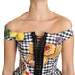 Dolce & Gabbana Chic Checkered Corset Top Blouse