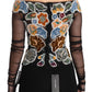 Dolce & Gabbana Elegant Floral Applique Long Sleeve Top