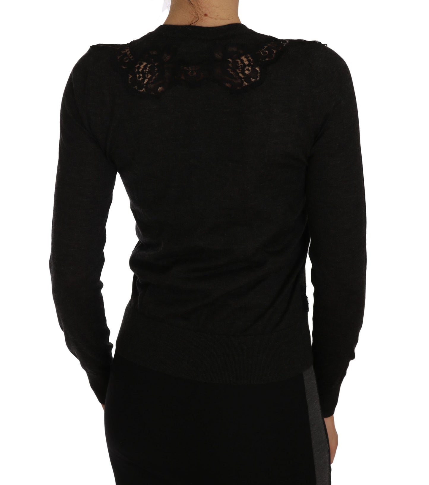 Dolce & Gabbana Chic Floral Lace Cashmere Blend Cardigan