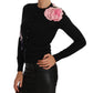 Dolce & Gabbana Elegant Black Cashmere Floral Cardigan