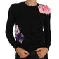 Dolce & Gabbana Elegant Black Cashmere Floral Cardigan