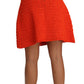 Dolce & Gabbana Chic Orange Raffia A-Line Knitted Skirt