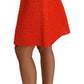 Dolce & Gabbana Chic Orange Raffia A-Line Knitted Skirt