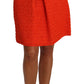 Dolce & Gabbana Chic Orange Raffia A-Line Knitted Skirt