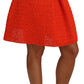 Dolce & Gabbana Chic Orange Raffia A-Line Knitted Skirt