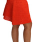 Dolce & Gabbana Chic Orange Raffia A-Line Knitted Skirt