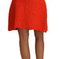 Dolce & Gabbana Chic Orange Raffia A-Line Knitted Skirt