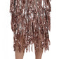 Dolce & Gabbana Metallic Sequin Tulle High-Waist Midi Skirt