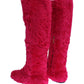 Dolce & Gabbana Elegant Pink Lambskin Fur Boots