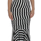 Dolce & Gabbana Chic Black & White Striped Silk Dress