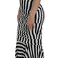 Dolce & Gabbana Chic Black & White Striped Silk Dress