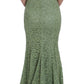 Dolce & Gabbana Elegant Green Floral Lace Maxi Dress