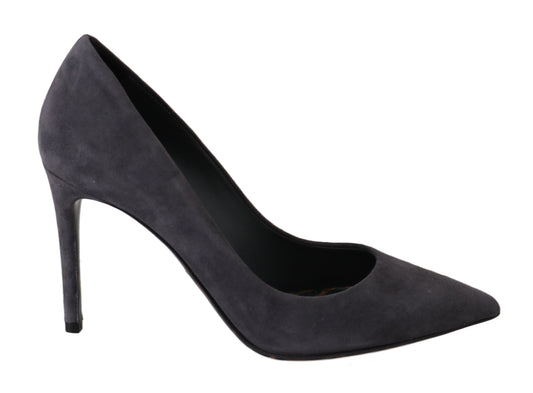 Dolce & Gabbana Elegant Gray Suede Stiletto Pumps