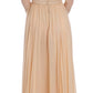 Dolce & Gabbana Elegant Beige Silk Full Length Sheath Dress