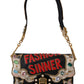 Dolce & Gabbana Chic Leather Lucia Shoulder Bag with Crystal Embellishments