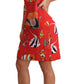 Dolce & Gabbana Chic Red Fish Print Sleeveless Shift Dress