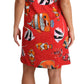 Dolce & Gabbana Chic Red Fish Print Sleeveless Shift Dress