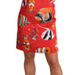 Dolce & Gabbana Chic Red Fish Print Sleeveless Shift Dress