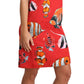 Dolce & Gabbana Chic Red Fish Print Sleeveless Shift Dress